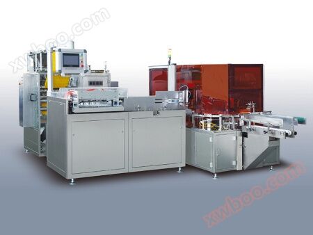 Packaging production line of automatic material sorting, opening and box packing machine for bagged products